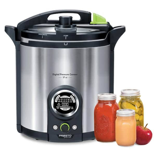 Presto 17 Qt. Electric Brushed Stainless Electric Precise Digital Pressure Canner and Pressure Cooker 02152 The Home Depot