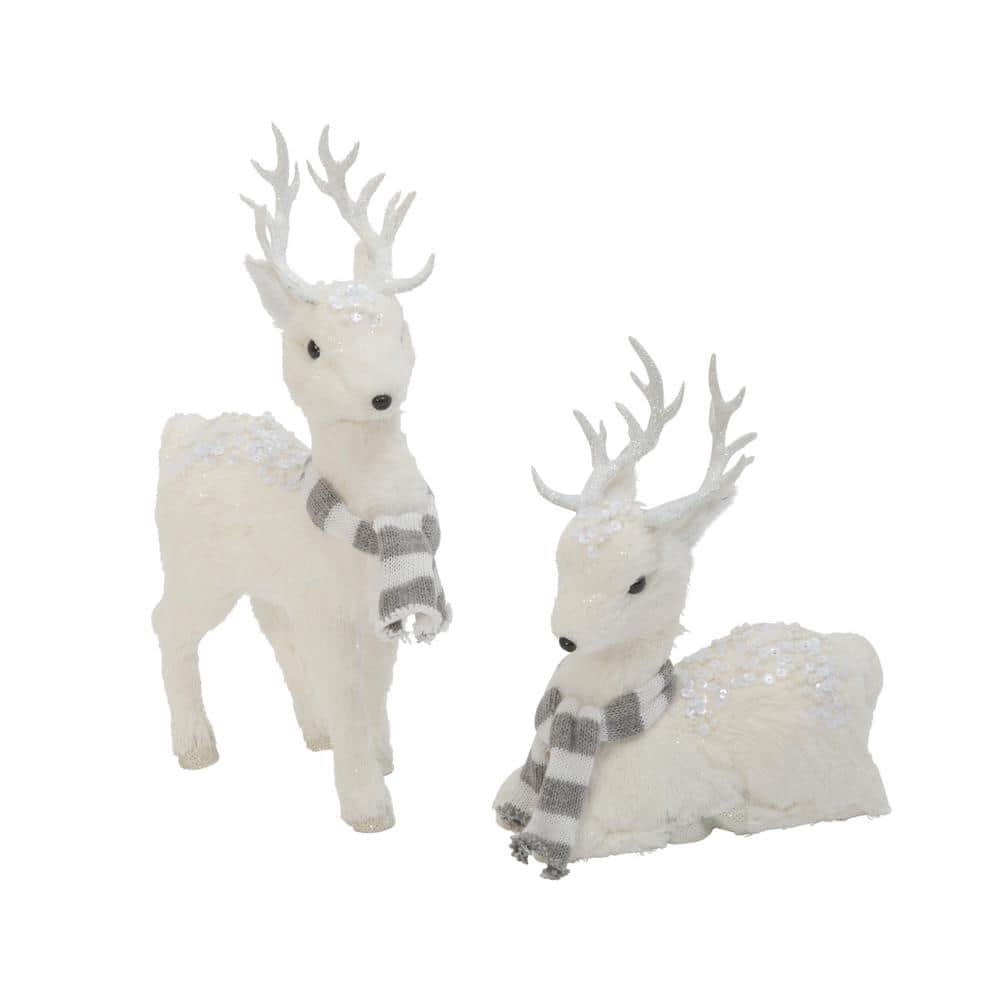 GERSON INTERNATIONAL 13.75 in. H Assorted Deer Figurines with Scarves (Set  of 2) 2597790EC - The Home Depot