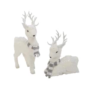 13.75 in. H Assorted Deer Figurines with Scarves (Set of 2)