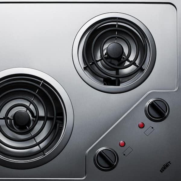 21 in. Coil Electric Cooktop in Stainless Steel with 2 Elements, 220-Volt