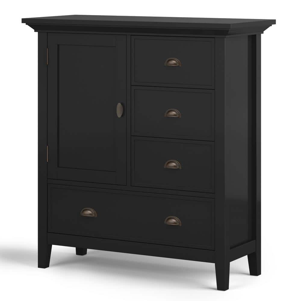 Redmond Solid Pine Black Freestanding Office Storage Cabinet
