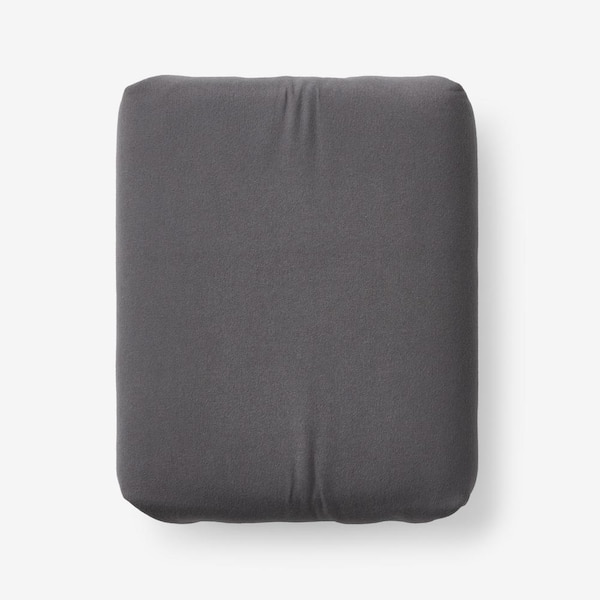 The Company Store Legends Hotel Stone Gray Velvet Flannel Twin Fitted Sheet