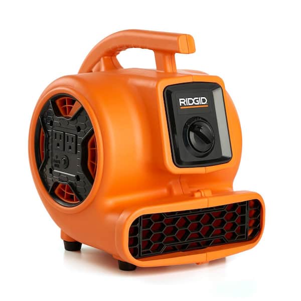 RIDGID 600 CFM 3-Speed Portable Blower Fan Air Mover with Daisy Chain, 3 Operating Positions for Water Damage Restoration