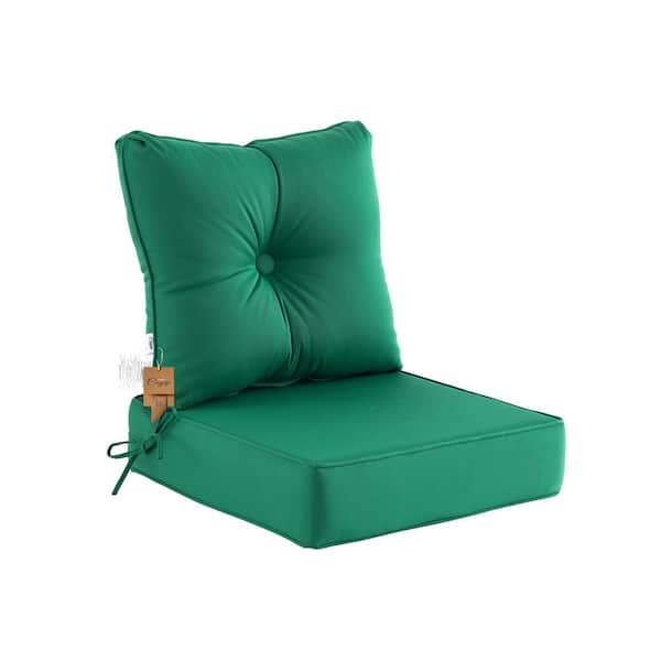 BLISSWALK Deep Seat High Back Chair Cushions Outdoor Replacement Patio Seating Cushions,Seat 24in.L x24 in.Wx 6 in.H,Hunter Green