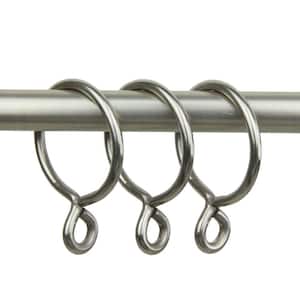 Lumi White Wood Curtain Rings Curtain with Clips (Set of 7) 138RINGWH7 -  The Home Depot