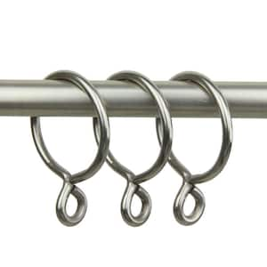 Home Decorators Collection Brushed Nickel Steel Curtain Rings with Clips  (Set of 7) DHU-BN888002 - The Home Depot