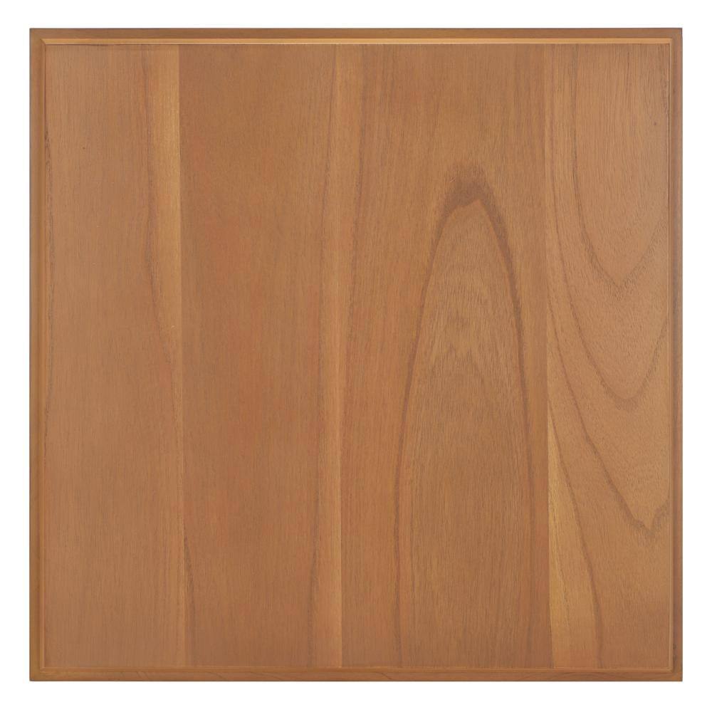 Natural Wood 3-Tier Square Accent Table with Ribbed Stand