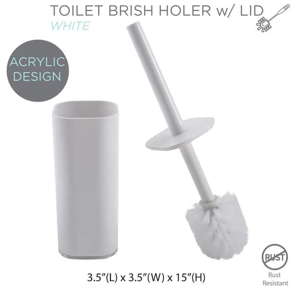 Bath Bliss White Plastic Toilet Brush Holder in the Toilet Brush