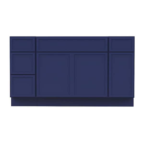 57 in. W x 21 in. D x 32.5 in. H Bath Vanity Cabinet without Top in Blue