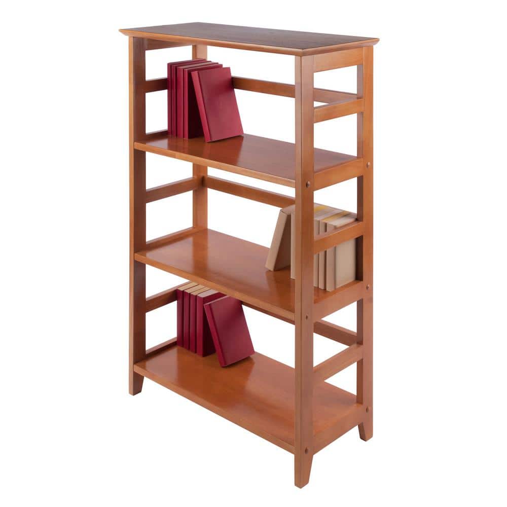 42" Honey Pine Wood 3-Tier Studio Bookshelf