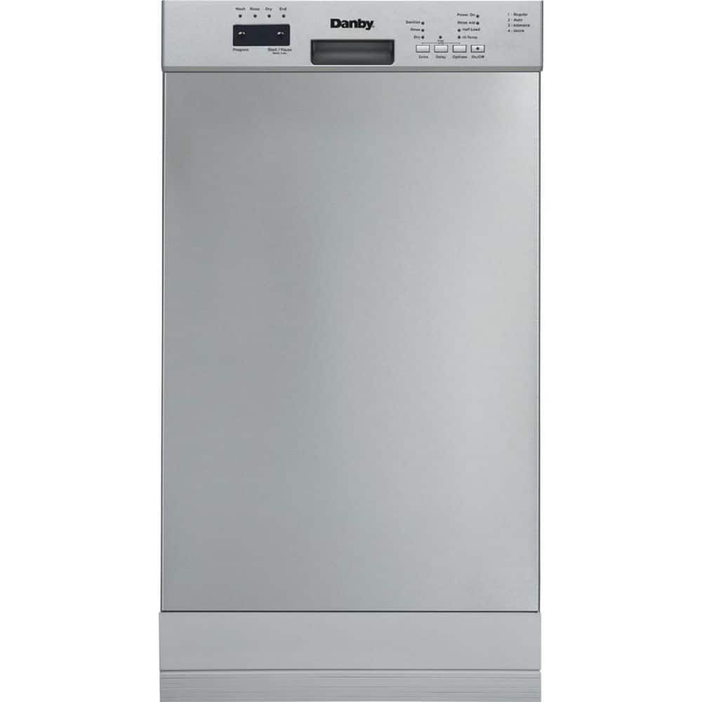 Danby 18 in. Front Control Built-in Dishwasher in Stainless Steel, 51 DB, Silver