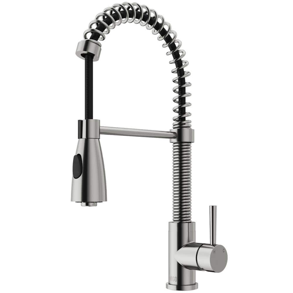 Stainless Steel Pull-Down Sprayer Kitchen Faucet with Brass Handle