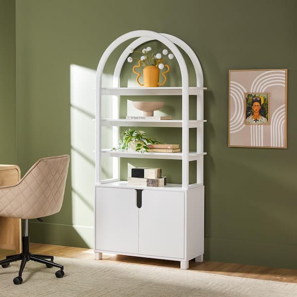 Walker Edison Furniture Company Zoey 72 in. Tall White MDF/Solid