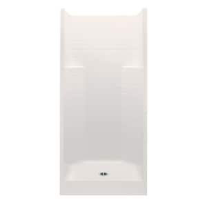 Everyday Textured Tile 36 in. x 36 in. x 72 in. 1-Piece Shower Stall with Center Drain in Biscuit