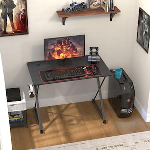 PX Series 39 in. Black Computer Gaming Desk with Cup Holder, Gear Rack, Headphone Hook, Socket Holder