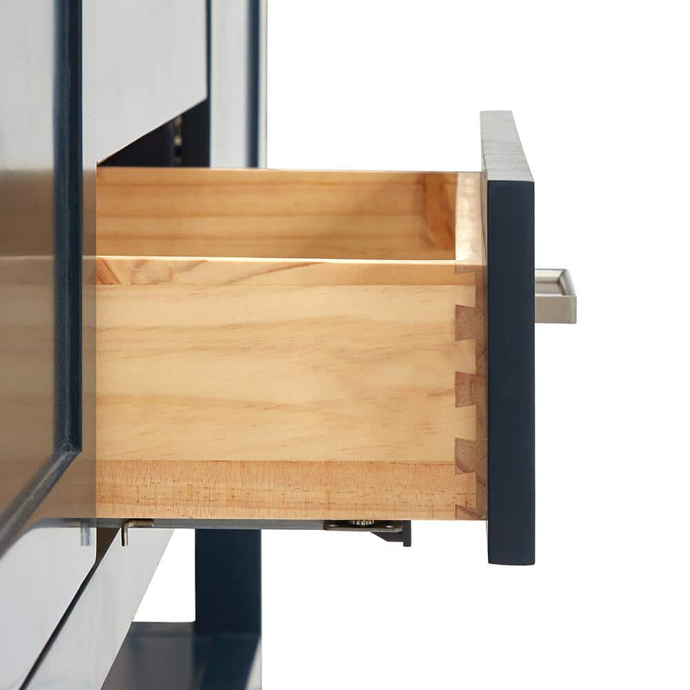 Midnight Blue 72" Double Freestanding Solid Wood Bathroom Vanity