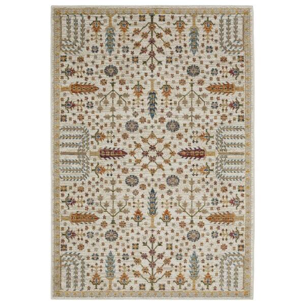 9 ft. x 12 ft. Ivory, Gold Oriental Washable Area Rug