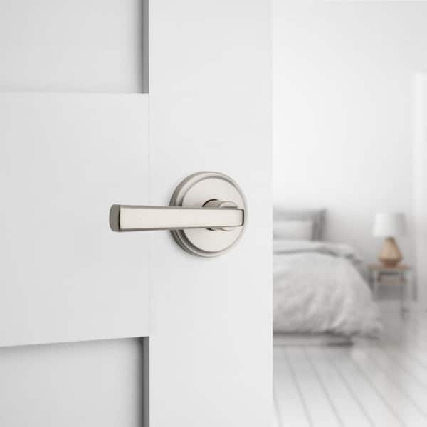 Trafford Satin Nickel Reversible Round Straight Bed/Bath Door Handle