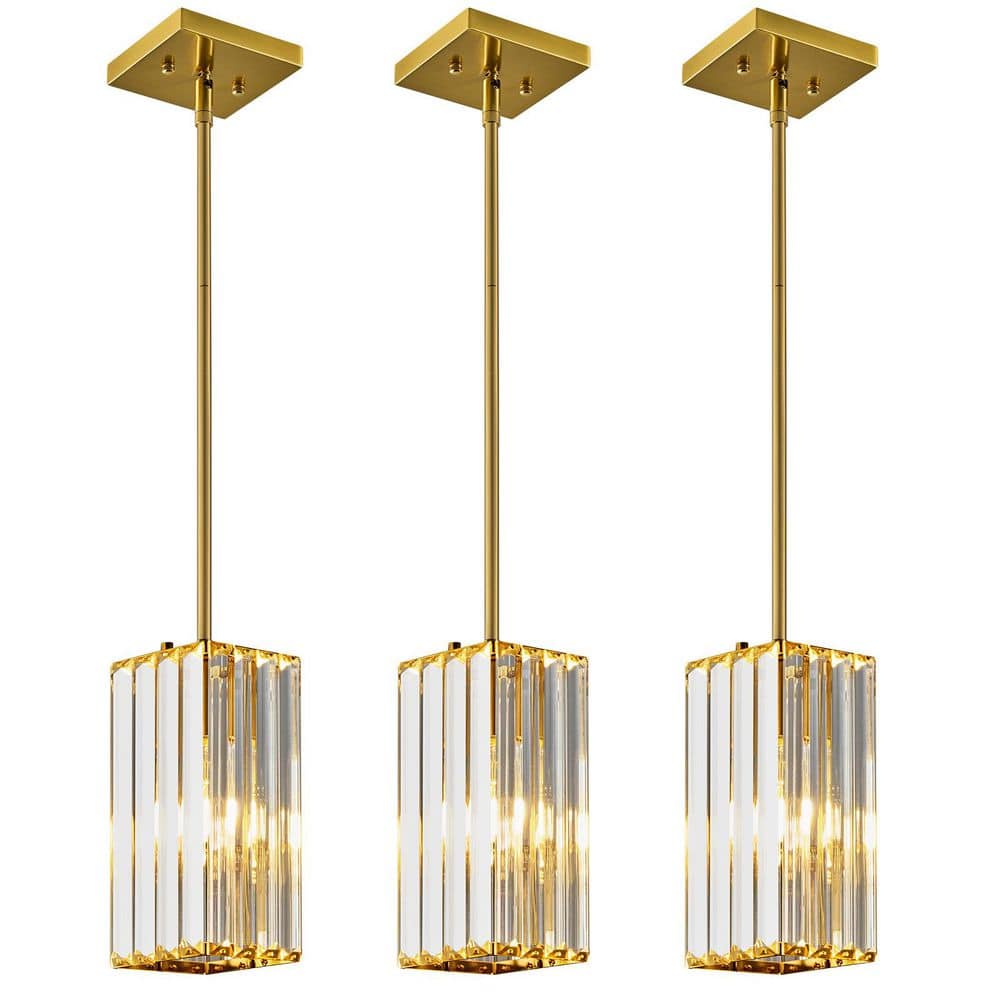ZHLWIN Home Lighting 1-Light Gold Rectangle Modern Pendant Light