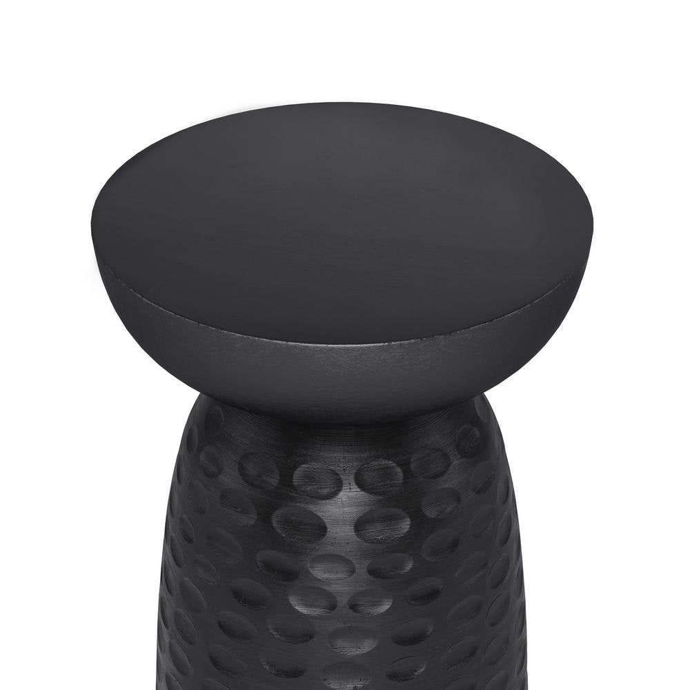 Boyd Black Mango Wood Round Accent Table
