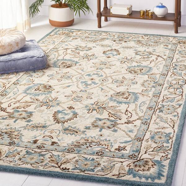 Antiquity 2 ft. x 3 ft. Peacock/Blue Forest Medallion Area Rug
