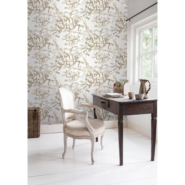 Walls Republic Almond Blossom Bold Floral Wallpaper White Paper Strippable  Roll (Covers 57 sq. ft.) R2790 - The Home Depot