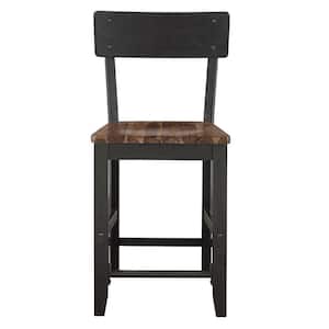 Bermuda Brown and Black Counter Height Chair Set of 2