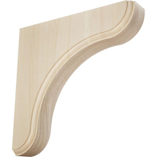 Ekena Millwork 1-3/4 in. x 7-1/2 in. x 7-1/2 in. Unfinished Rubberwood Eaton Wood Corbel