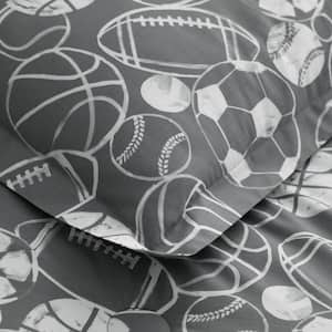 Sports Balls Organic Cotton Percale Gray Cotton Standard Sham