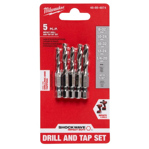 SHOCKWAVE SAE and Metric Steel Drill Tap Set (10-Piece)