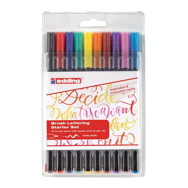 Aggregaat dat is alles regio edding 1340 Brush Pen Set (10-Colors) 093671 - The Home Depot