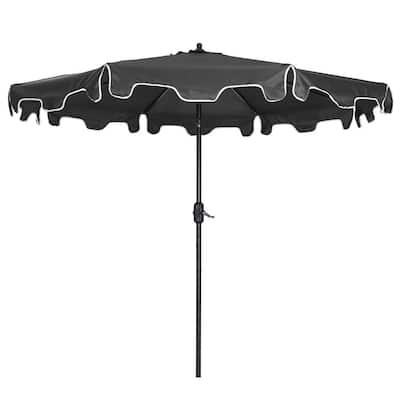 9 ft. Grey Outdoor Flap Crank Market Patio Umbrella Cover with Flap