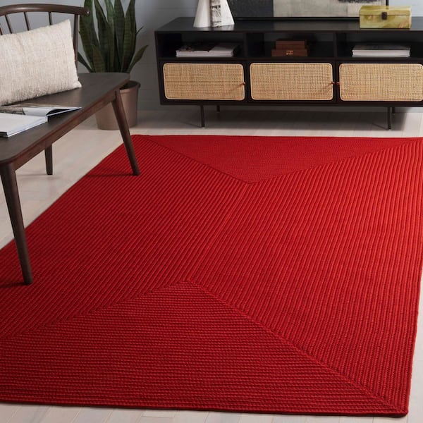 Braided Rust 2 ft. x 3 ft. Machine Washable Solid Color Gradient Area Rug