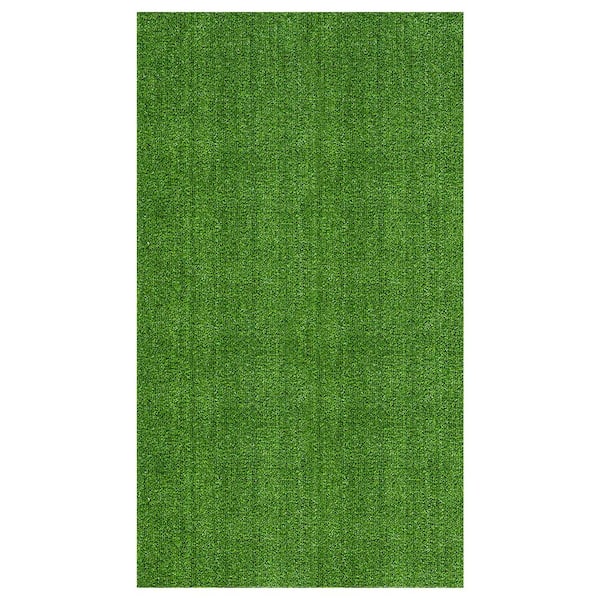 Waterproof Indoor/Outdoor 8 ft. x 19 ft. Green Low Pile Artificial Grass Turf Runner Rug, 7 ft. 10 in. x 19 ft.