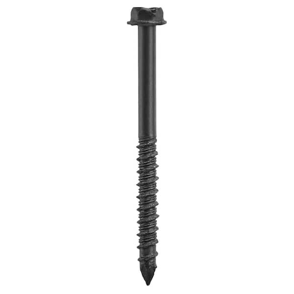 1/4 in. x 2-3/4 in. Hex-Washer-Head Black Concrete Anchors (8-Pack)
