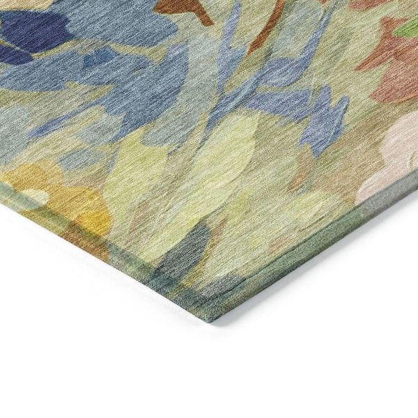 Chantille Machine Washable Indoor/Outdoor Abstract ACN2264 Aloe 9 ft. x 12 ft. Area Rug