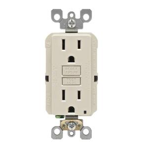 15 Amp Self-Test SmartlockPro Slim Duplex GFCI Outlet, Light Almond