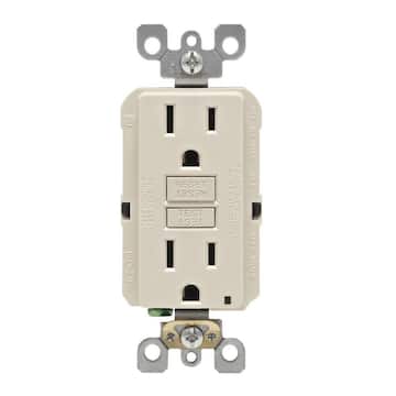 Leviton 15 Amp Self-Test SmartlockPro Slim Duplex GFCI Outlet, Light Almond GFNT1-T 006-GFNT1-00T