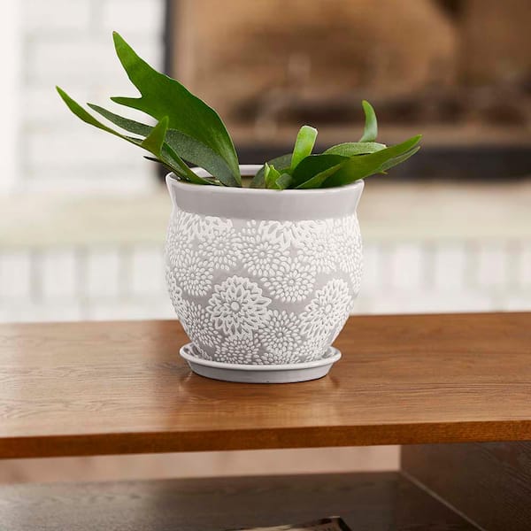 Home Depot: 7″ Gray Ceramic Indoor Pot $6.48