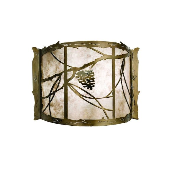 Illumine 1 Whispering Pines Wall Sconce Antique Copper Finish Mica Glass