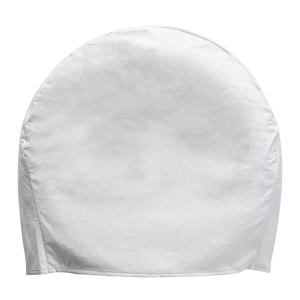 Single Tire Cover with PVC Thickened Leather Construction and Waterproof Coating-Fits 40-42 in. Diameter, White, 2-Pack