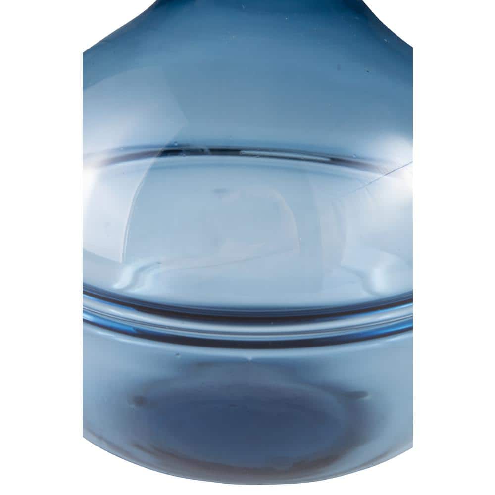 Navy Blue Contemporary Glass Vase, 8.46"