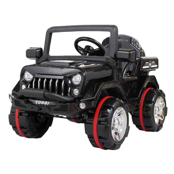 TOBBI 12-Volt Kids Ride On Truck Electric Car with Remote Control/MP3/LED Lights, Black