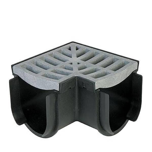 RELN Storm Drain 4.5 in. x 6.5 in. Corner Complete with Portland Grey Grate
