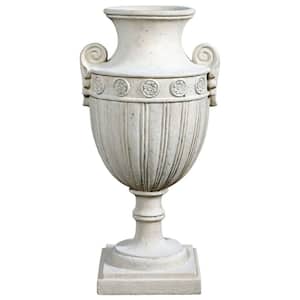 Emperor Roman-Style 32 in. White Architectural Composite Garden Urns