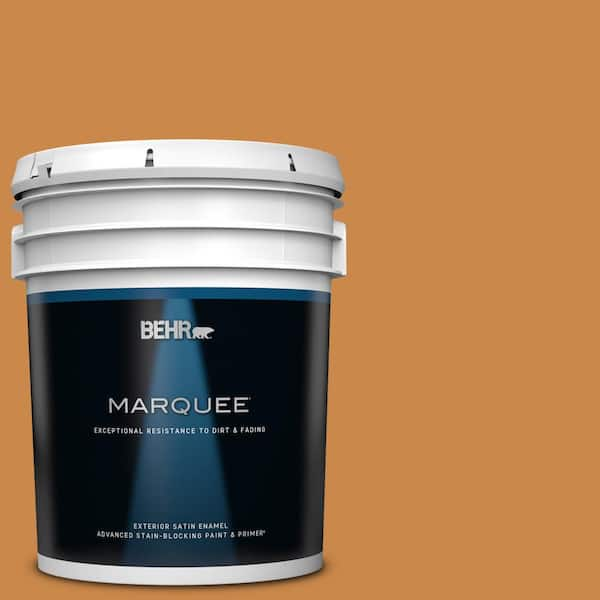 BEHR MARQUEE 5 gal. #M240-7 Golden Pumpkin Satin Enamel Exterior Paint & Primer