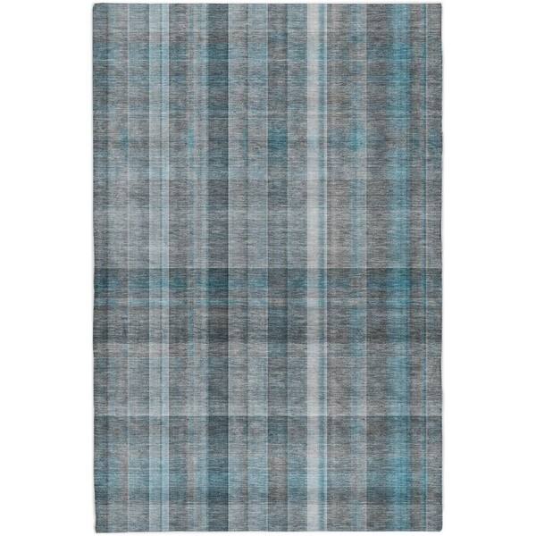 Dream Shag Premium Machine Washable Abstract ADS534 Teal 9 ft. x 12 ft. Area Rug