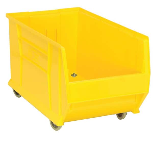 QUANTUM STORAGE SYSTEMS 30 in. Quantum Hulk Mobile 28 Gal. Storage Tote in Yellow (1-Pack)