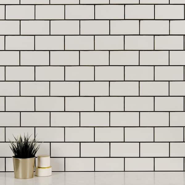 MSI Take Home Tile Sample - Antique White 4 in. x 4 in. Glossy