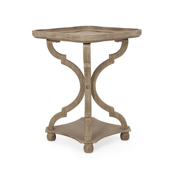 Noble House Bevier 18.75 in. x 25 in. Natural Brown Square Wood End Table
